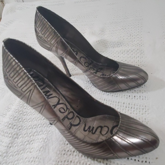 SAM EDELMAN Gray & Black Heels Size 6.5 - Picture 3 of 8